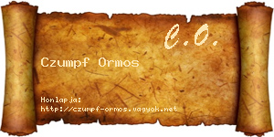 Czumpf Ormos névjegykártya